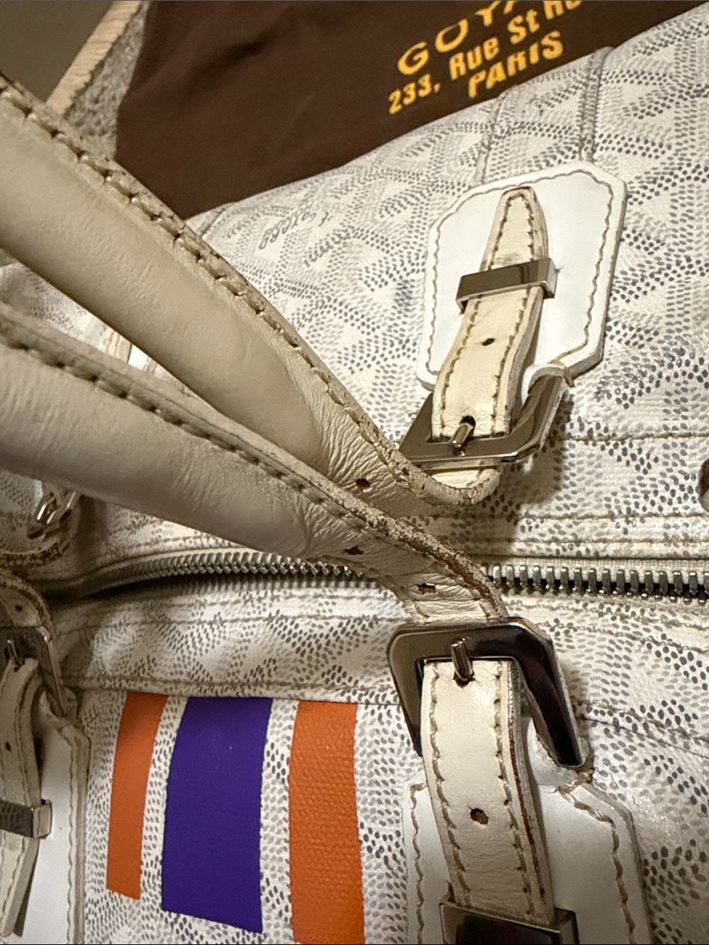 Goyard Croisiere 35” Duffel/Hand Bag in white 2006 - Picture 14 of 17